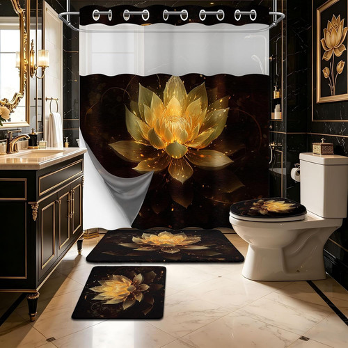 Gold hookless shower - hookless,